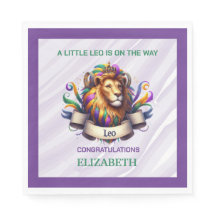 Lavender and Green Leo Zodiac Baby Shower