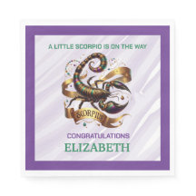 Lavender and Green Scorpio Zodiac Baby Shower