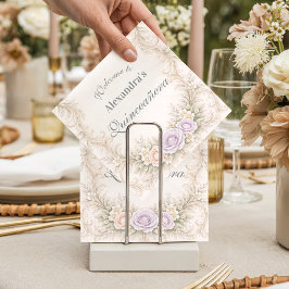 Guardanapo De Papel Lavender Blush Baroque Quinceañera