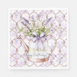 Guardanapo De Papel Lavender Flowers Bow Birthday