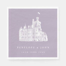 Guardanapo De Papel Lavender Vintage Castle Illustration Wedding