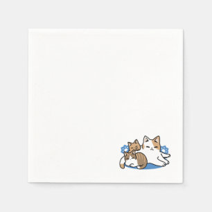 Guardanapo De Papel Lazer - Design de Gatos Preguiçosos