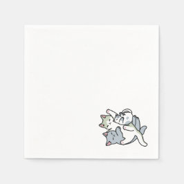 Guardanapo De Papel Lazer - Design de Gatos Preguiçosos