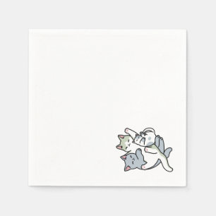 Guardanapo De Papel Lazer - Design de Gatos Preguiçosos