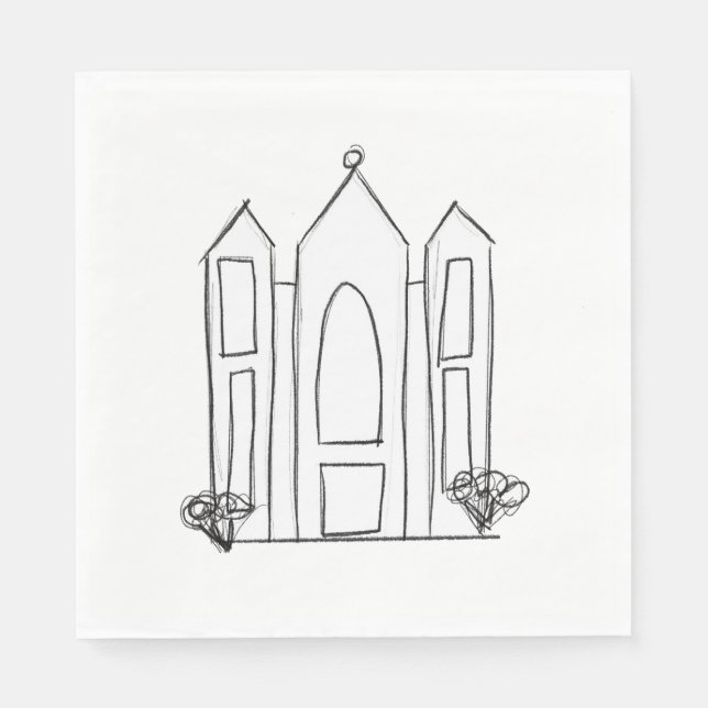 Guardanapo De Papel LDS Salt Lake City Temple simples mormon moderno (Frente)