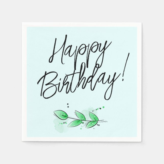 Guardanapo De Papel Leaf Botanic Birthday (Frente)