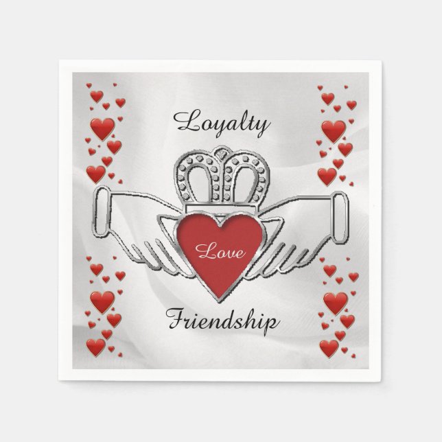 Guardanapo De Papel Lealdade Amor Amizade Claddagh Napkins (Frente)
