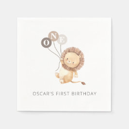 Guardanapo De Papel Leão com 3 Balões Marrons