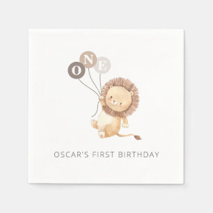 Guardanapo De Papel Leão com 3 Balões Marrons