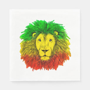 Guardanapo De Papel Leão de rasto vermelho-amarelo, desenho da Jamaica
