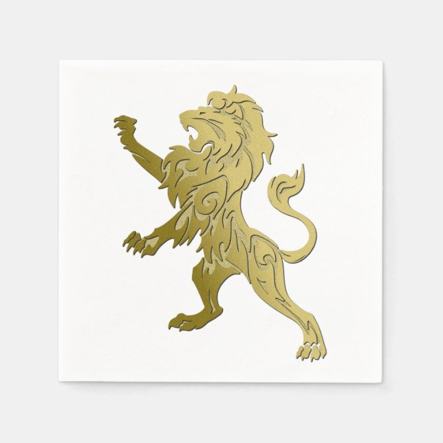 Guardanapo De Papel Leão Real Dourado (Frente)