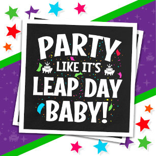 Guardanapo De Papel Leap Year Festa de aniversário Leap Day Baby Fev 2