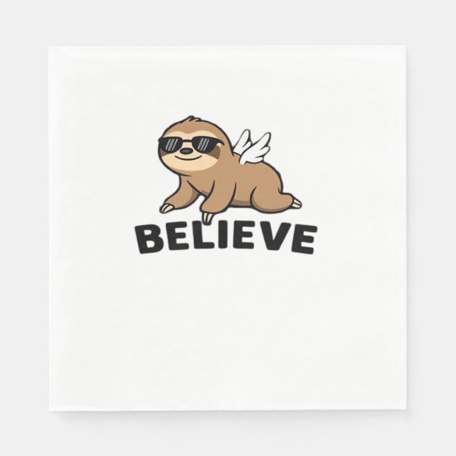 Guardanapo De Papel Legal Flying Sloth acredita em design motivacional (Frente)