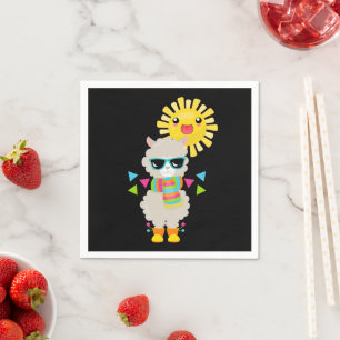 Guardanapo De Papel Legal Llama e sorrindo Kawaii Sun