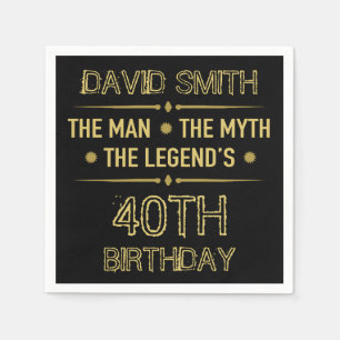 Guardanapo De Papel Legenda do Mito do aniversário de 40 anos