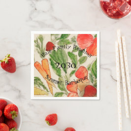 Guardanapo De Papel Legumes de jardim aquarela brilhante