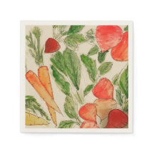 Legumes de Verão aquarela jardim cenouras beterrab