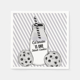 Guardanapo De Papel Leite e Biscoito Doce Primeiro Aniversário