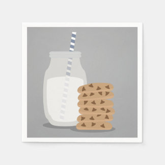 Guardanapo De Papel Leite Moderno Azul e Cookies Papéis Nápoles