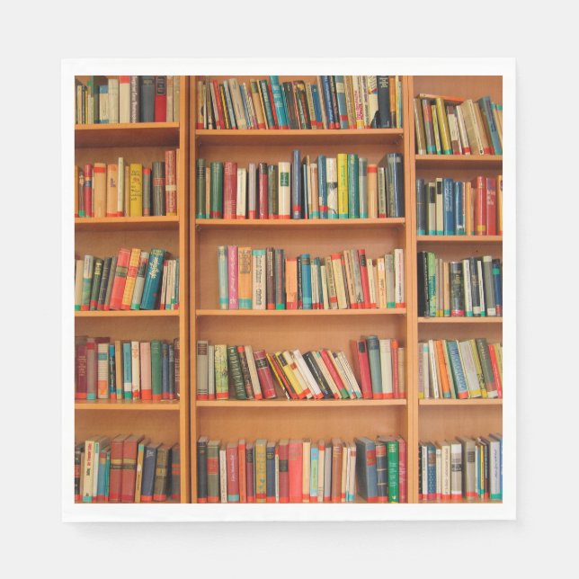 Guardanapo De Papel Leitura do worm da biblioteca de livros da estante (Frente)