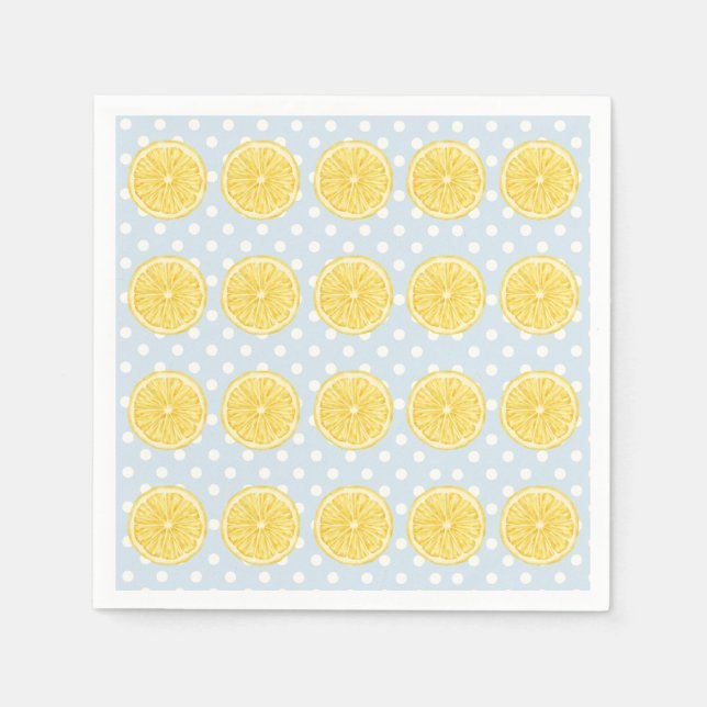 Guardanapo De Papel Lemon and Light Blue Summer Napkins (Frente)