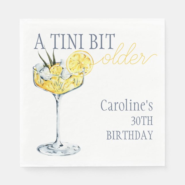 Guardanapo De Papel Lemon cocktail A tini bit Older 30th Birthday  (Frente)