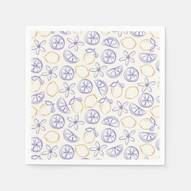Guardanapo De Papel Lemon Doodle Pattern Napkins (Frente)