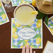 Lemon e Blue Gingham Birthday