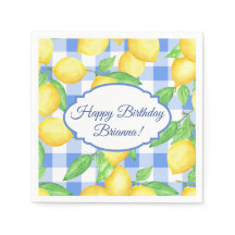 Lemon e Blue Gingham Birthday