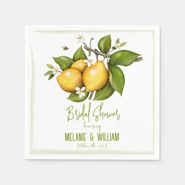 Guardanapo De Papel Lemon Floral Botânica (Frente)