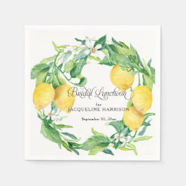 Guardanapo De Papel Lemon Greenery White Floral Wreath Bridal