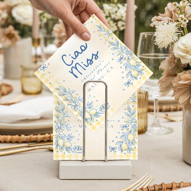 Guardanapo De Papel Lemon Olive Ciao Miss Bridal Shower (Criador carregado)