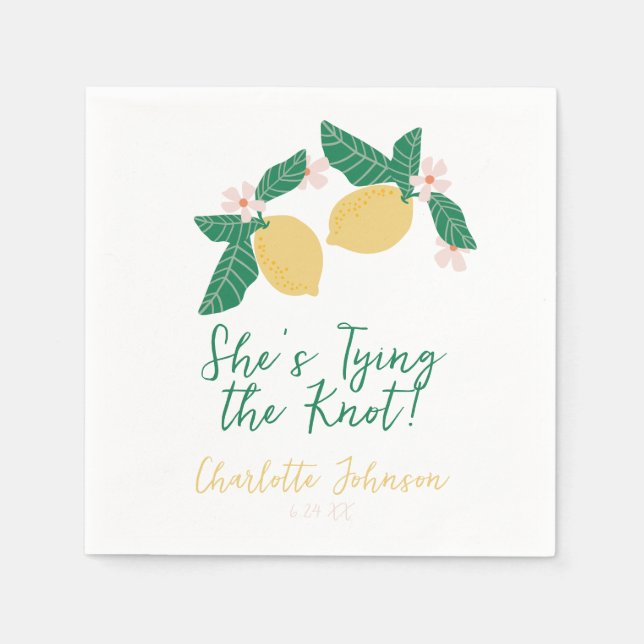 Guardanapo De Papel Lemon She's Tying the Knot Bridal Shower (Frente)