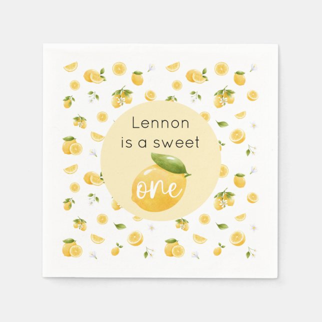 Guardanapo De Papel Lemon Sweet One Party (Frente)