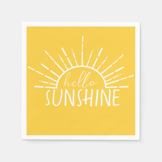 Guardanapo De Papel Lemon Yellow Simple Modern Hello Sunshine (Frente)