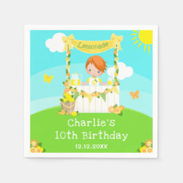 Guardanapo De Papel Lemonade Stand Birthday Red Hair Boy