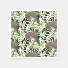 Guardanapo De Papel Lêmures de remar de Madagáscar na selva