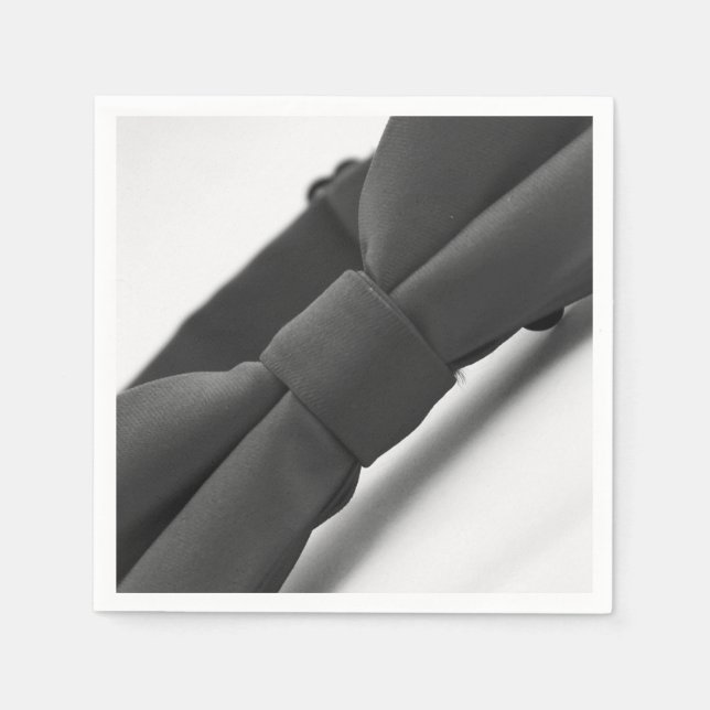 Guardanapo De Papel Lenço de Papel Gravata Borboleta Preta Elegante (Frente)