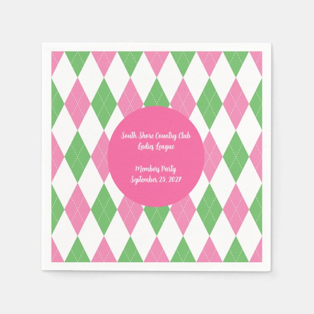 Guardanapo De Papel Lenços de festa da Ladies Golf League (Frente)