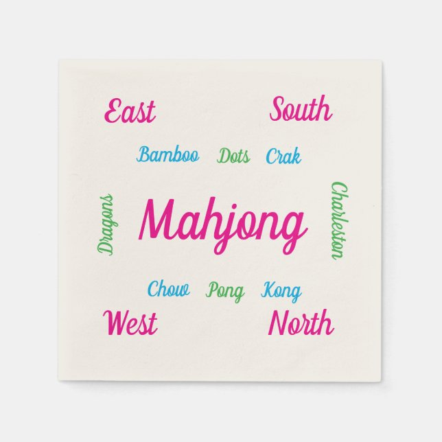 Guardanapo De Papel Lenços de mahjong fofos (Frente)