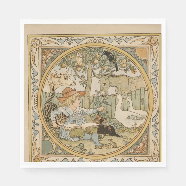 Guardanapo De Papel Lendo Papel Divertido Nápoles (Frente)