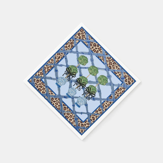 Guardanapo De Papel Leopard Bamboo Chinoiserie Ginger Jar Paper (Canto)