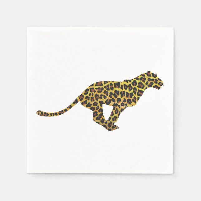 Guardanapo De Papel Leopard Brown e Yellow Siloette (Frente)