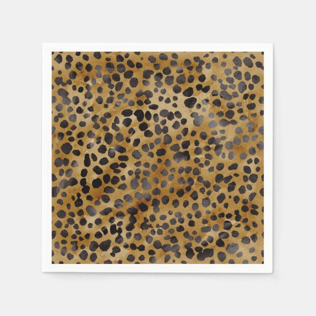 Guardanapo De Papel Leopard Imprima Chá de panela moderno de tendência (Frente)