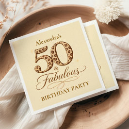 Guardanapo De Papel Leopard Neutro 50 & Incrível Aniversário