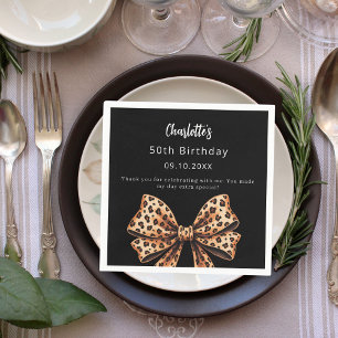 Guardanapo De Papel Leopardo-arco preto Aniversário