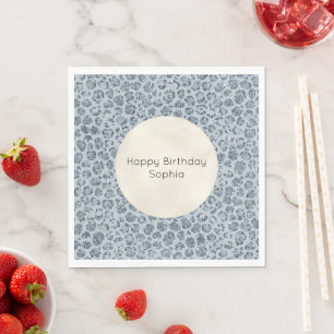 Guardanapo De Papel Leopardo Azul de Denim Glitter