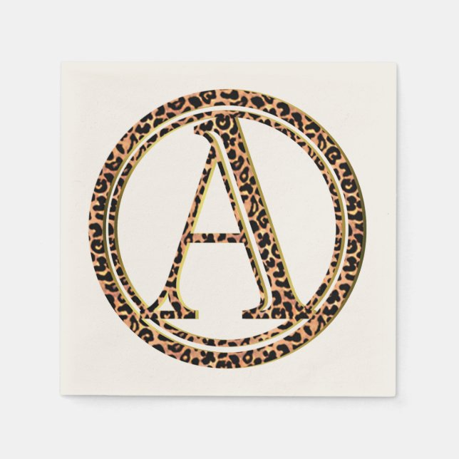 Guardanapo De Papel Leopardo - Letra A (Frente)