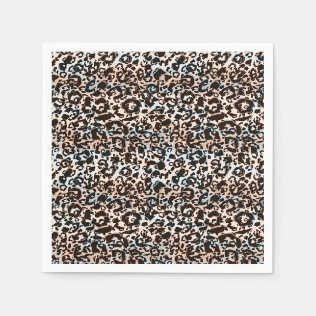 Guardanapo De Papel leopardo, moda, avistada, marrom, bege, pele, (Frente)