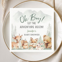 Let The Adventure Begin Boy Woodland Baby Shower 